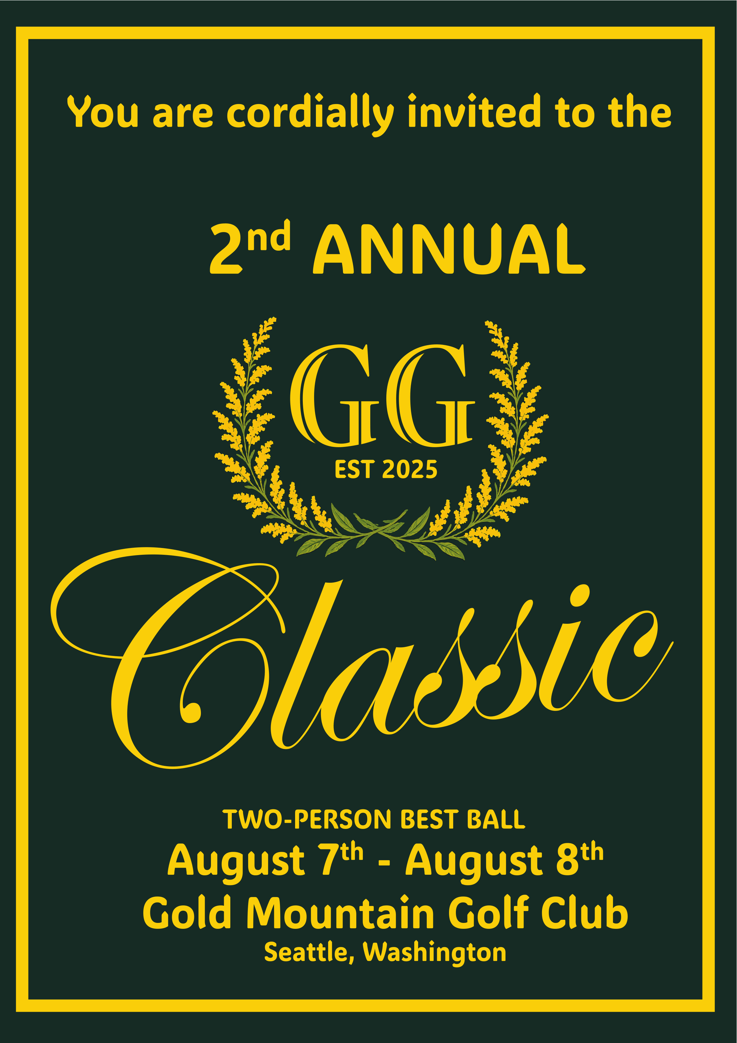 2nd Annual GG Classic invitation